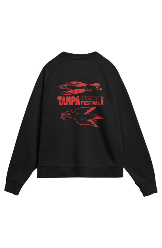 Tampa Animation Festival 2026 Birds Organic Crewneck Black