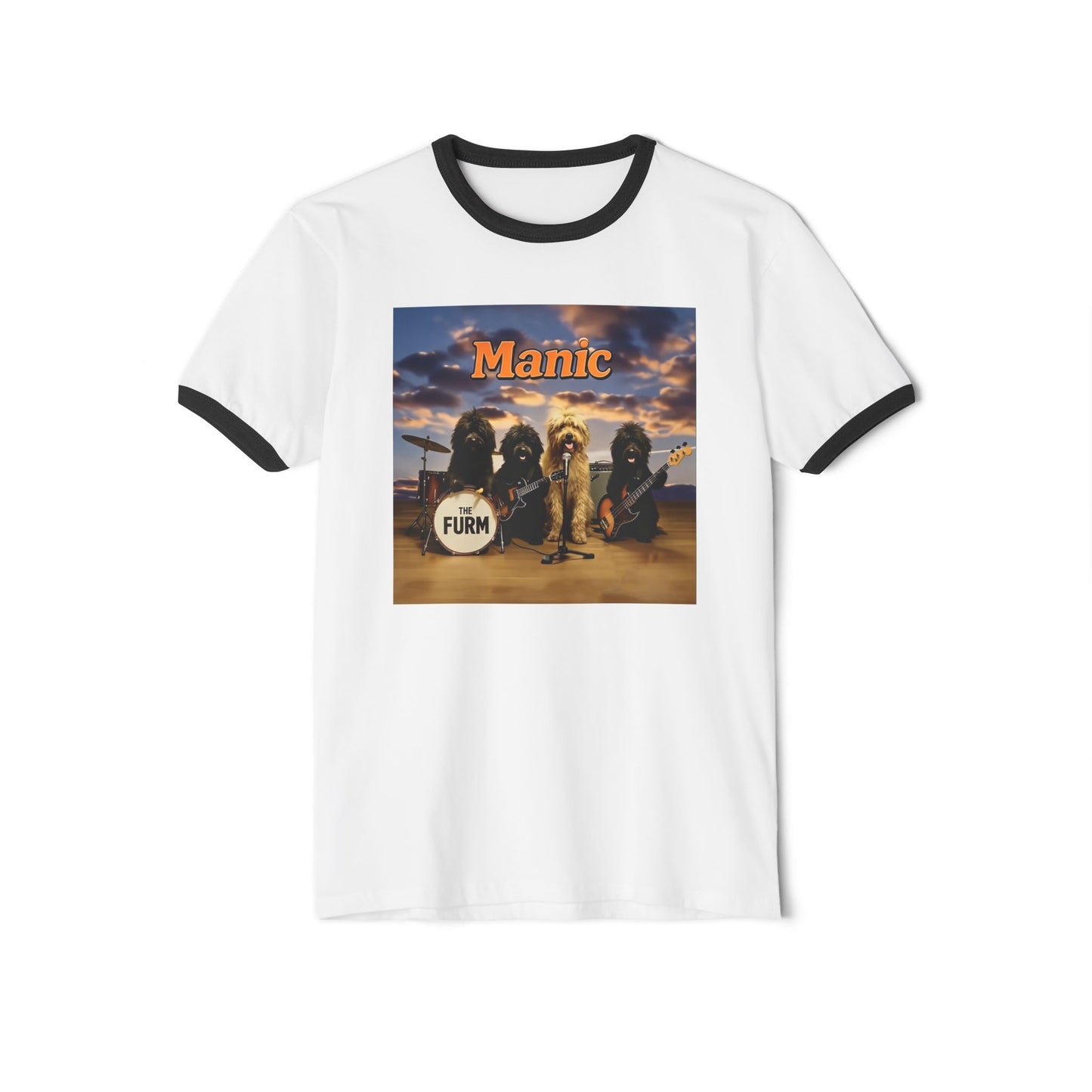 Vintage Rock Band Ringer T-Shirt | Manic Design Tee