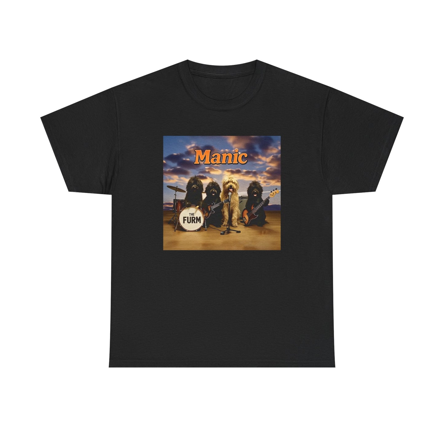 Manic Vibe Unisex Heavy Cotton Tee | Retro Music Tee, Gift for Music Lovers, Band Merchandise, Casual Wear, Concert Outfit