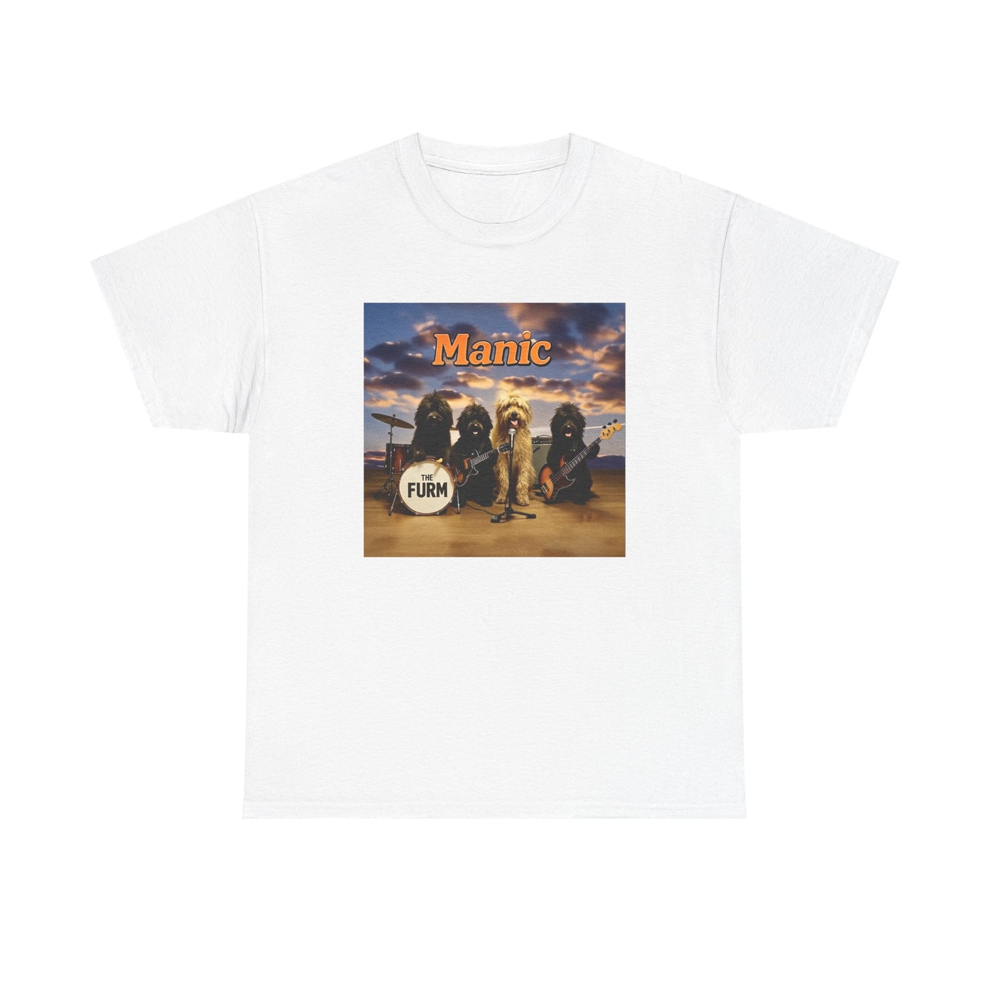 Manic Vibe Unisex Heavy Cotton Tee | Retro Music Tee, Gift for Music Lovers, Band Merchandise, Casual Wear, Concert Outfit