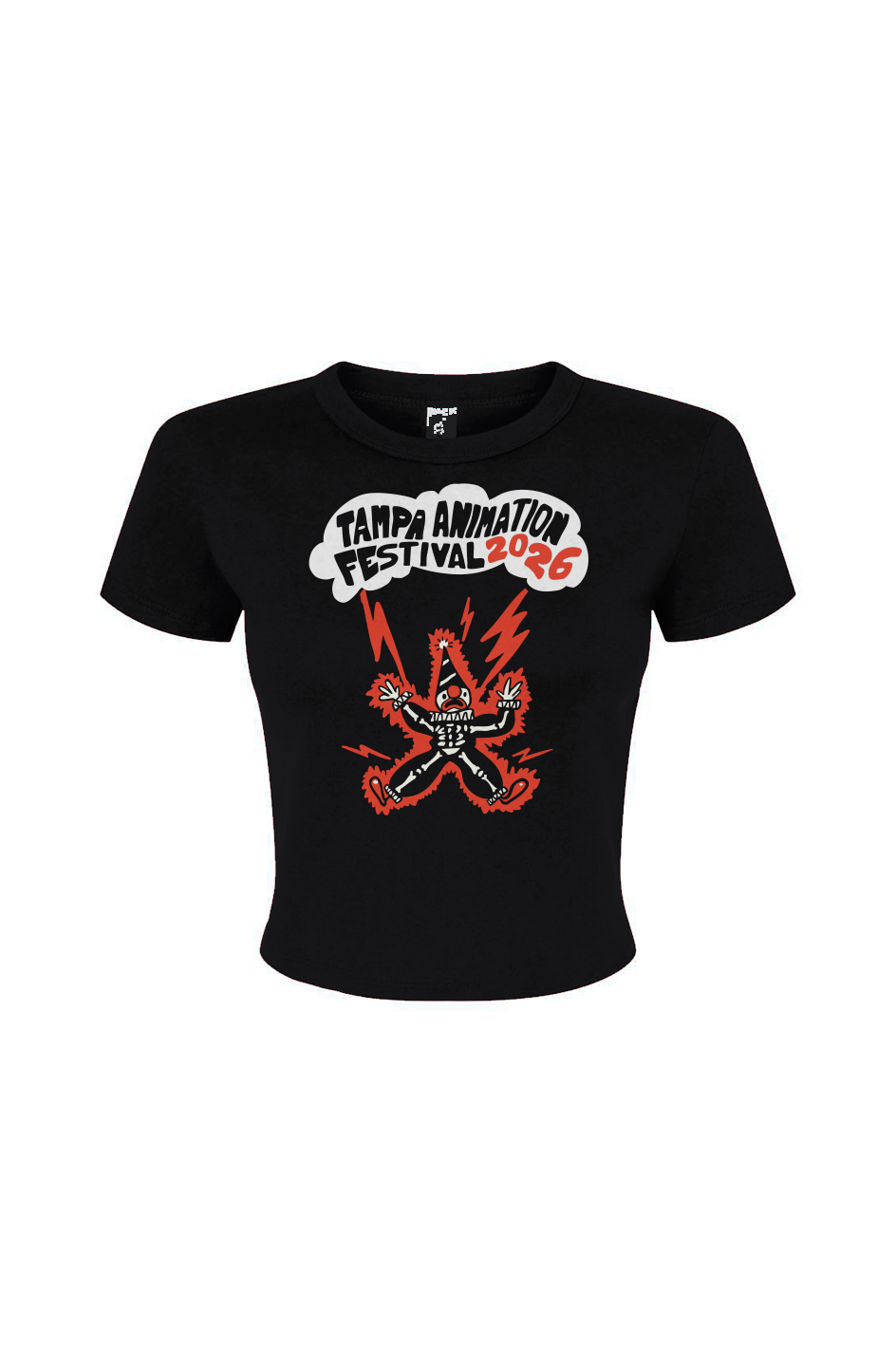 Tampa Animation Festival 2026 Clown Women's Baby Tee Black 