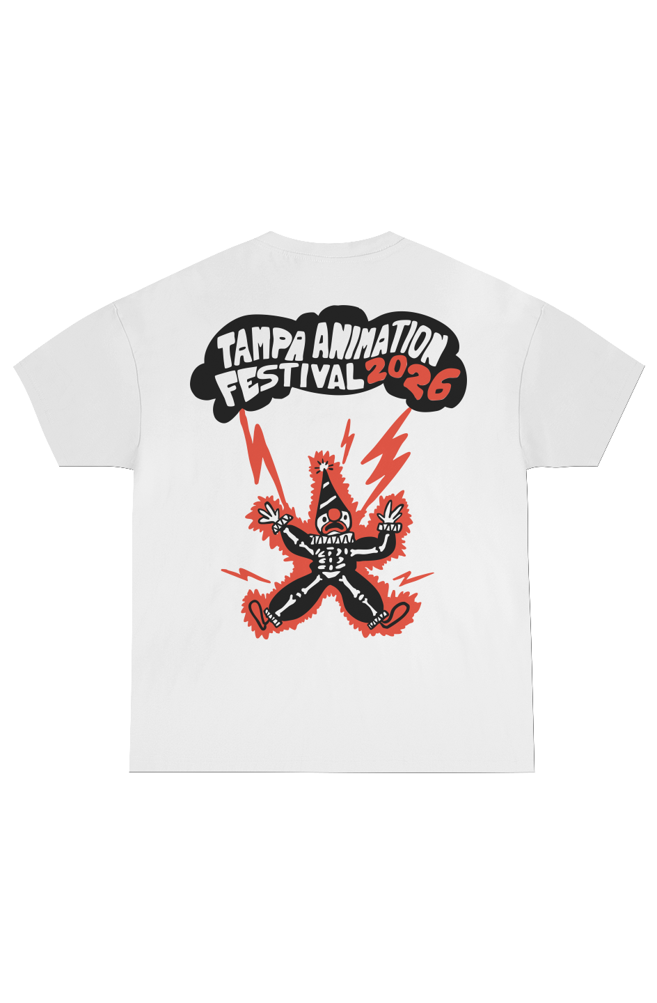 Tampa Animation Festival 2026 Clown Box Tee White 