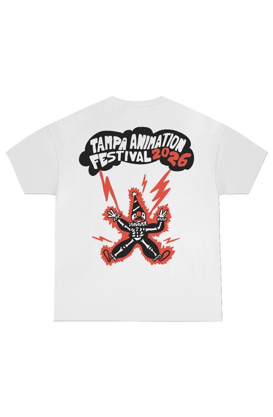 Tampa Animation Festival 2026 Clown Box Tee White 