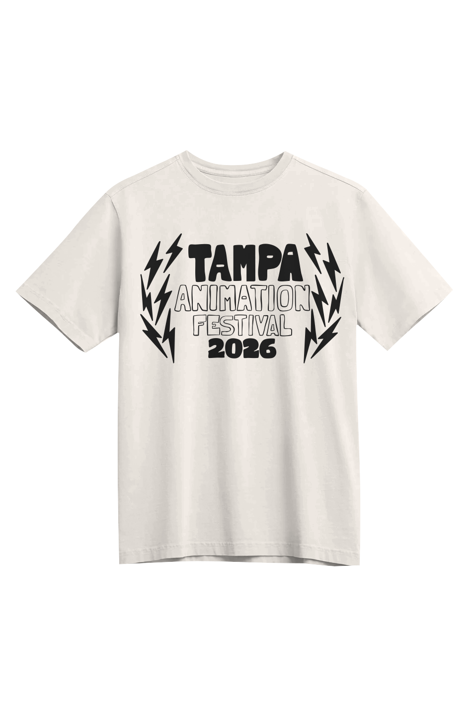 Tampa Animation Festival 2026 Outline Laurel Heavyweight Organic Tee Pearl 