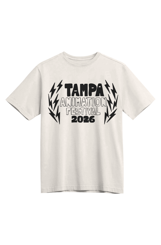 Tampa Animation Festival 2026 Outline Laurel Heavyweight Organic Tee Pearl 