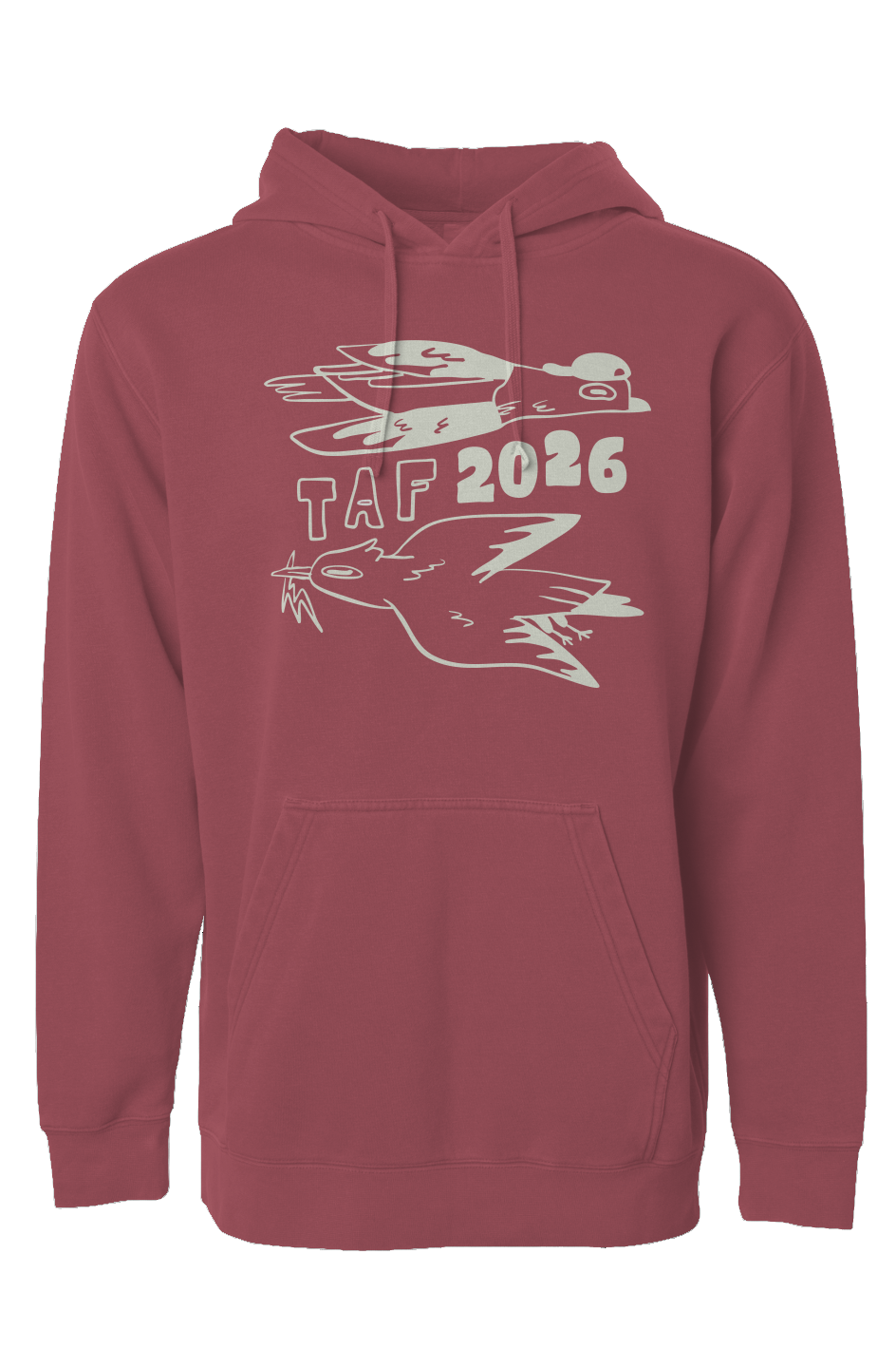 Tampa Animation Festival 2026 Birds Pigment Dyed Hoodie Cream Print 