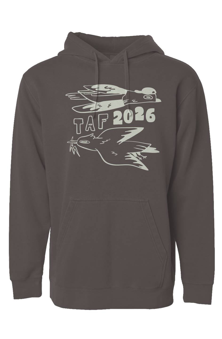 Tampa Animation Festival 2026 Birds Pigment-Dyed Hoodie (Cream Print)