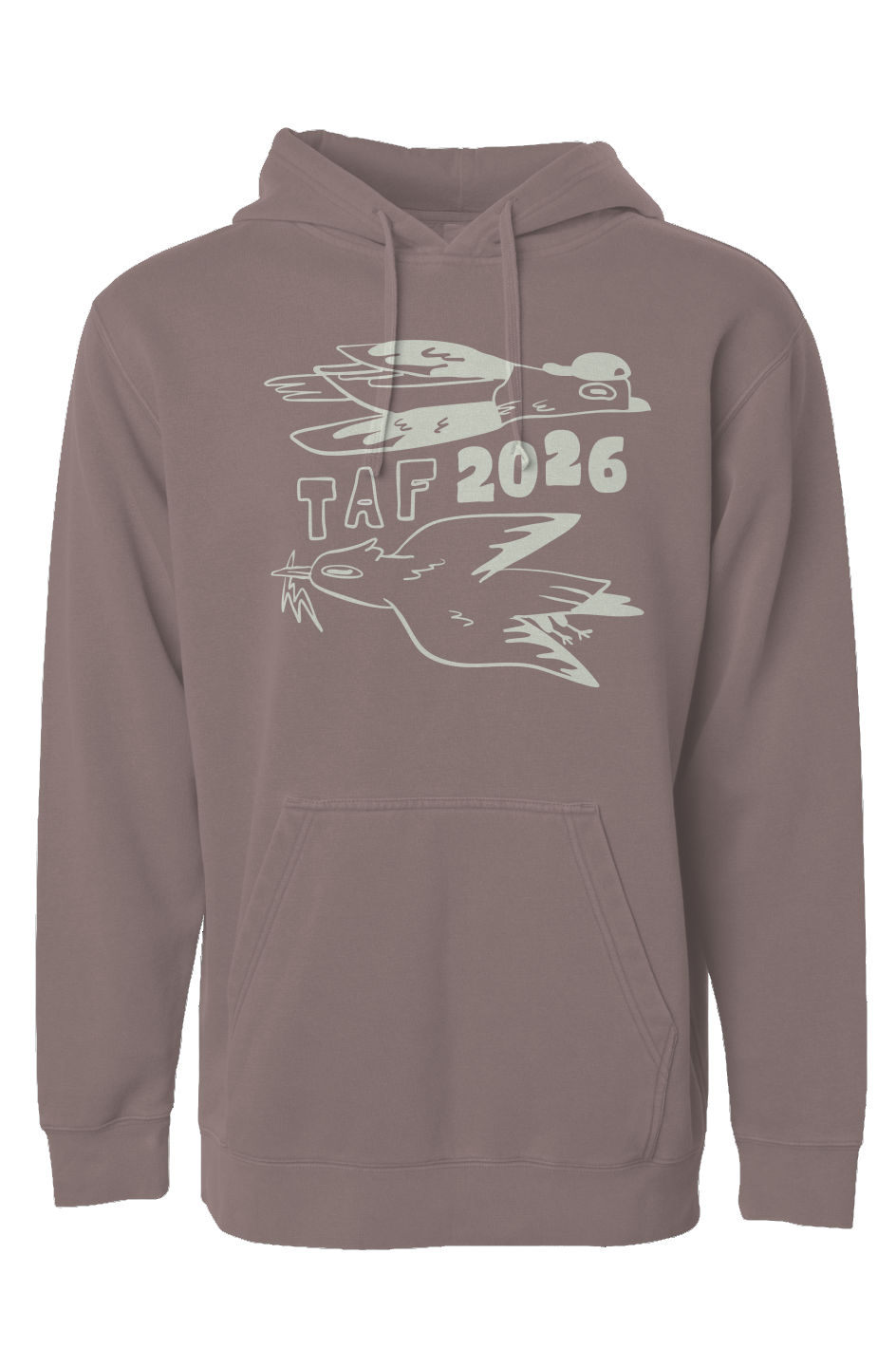Tampa Animation Festival 2026 Birds Pigment-Dyed Hoodie (Cream Print)