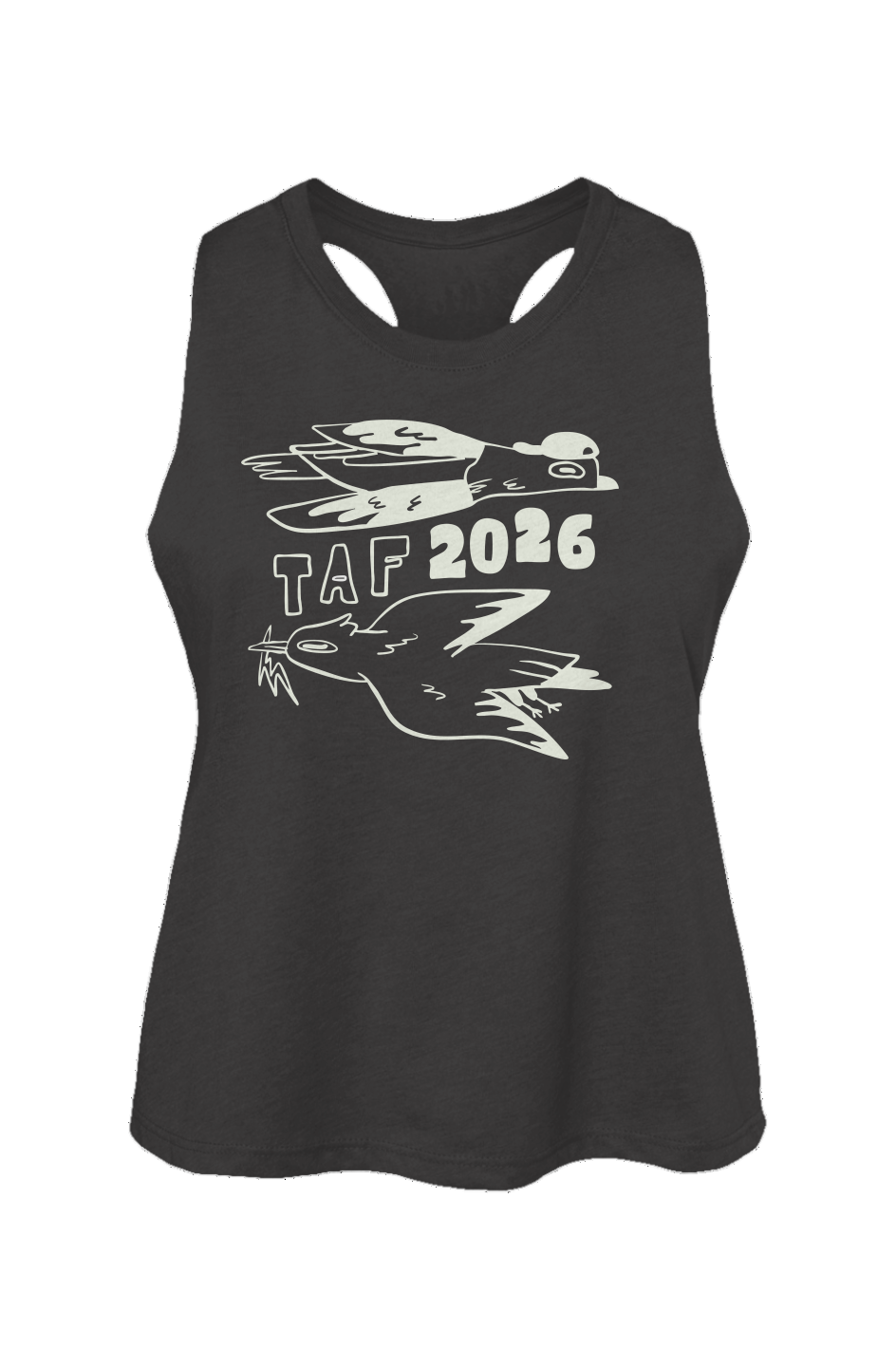 Tampa Animation Festival 2026 Birds Women's Racerback Cropped Tank