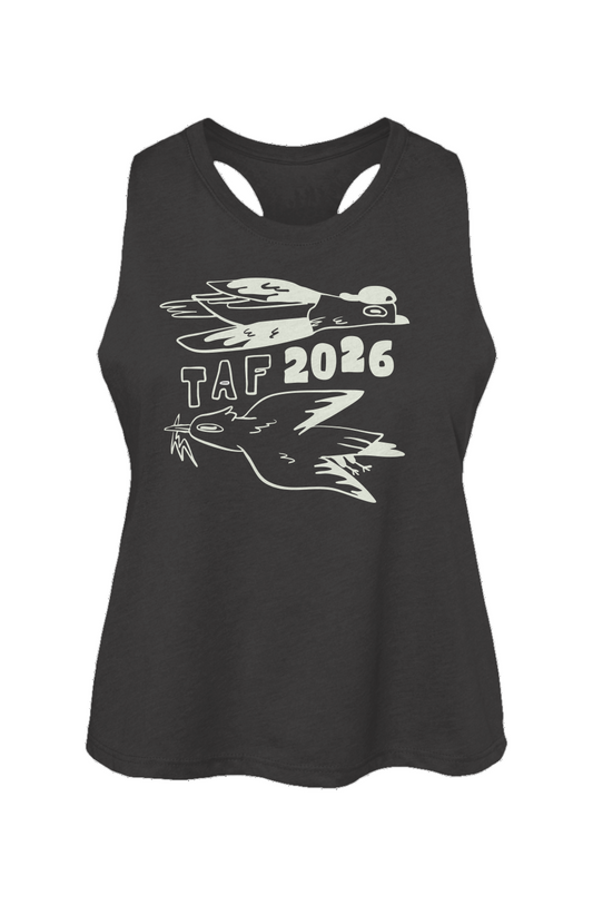 Tampa Animation Festival 2026 Birds Women's Racerback Cropped Tank