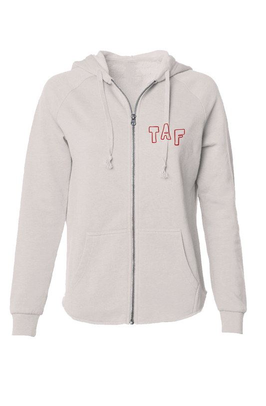 Tampa Animation Festival 2026 Birds Women's Lightweight Zip Hoodie Red Print 