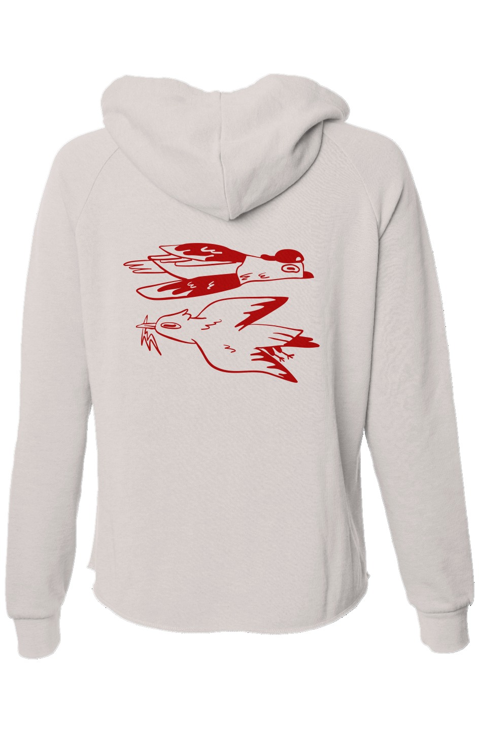 Tampa Animation Festival 2026 Birds Women's Lightweight Zip Hoodie Red Print 
