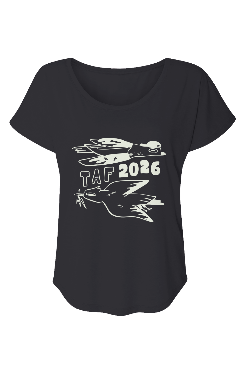 Tampa Animation Festival 2026 Birds Women's Triblend Dolman Tee Vintage Black