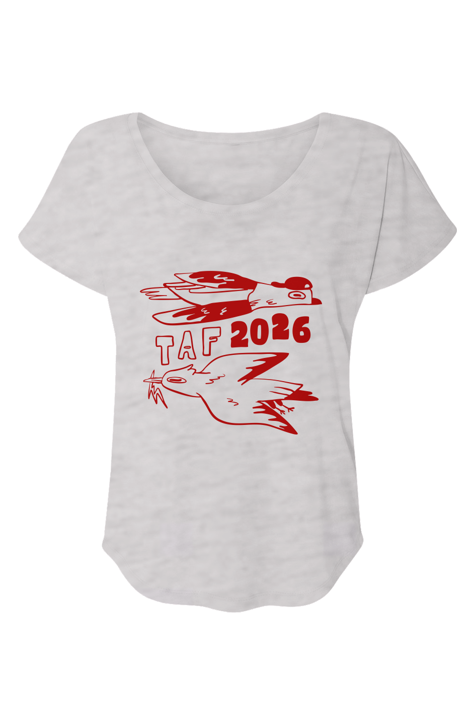 Tampa Animation Festival 2026 Birds Women's Triblend Dolman Tee Heather White