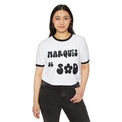 Marquis de Sade Unisex Cotton Ringer T-Shirt, Retro Graphic Tee, Unique Gift, Statement Shirt, Casual Wear, Vintage Style